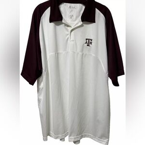 Texas A&M Antigua Polo Shirt Men's Size XL Red White Polyester Aggies